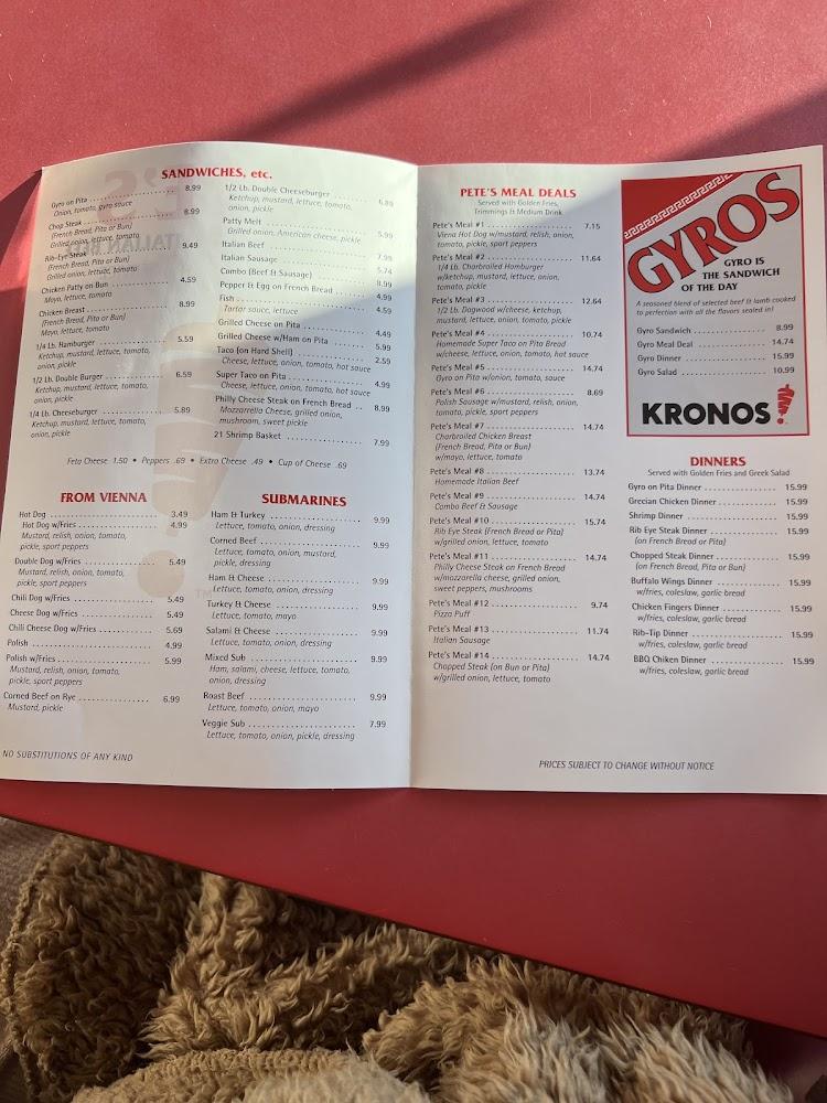Pete's Red Hots Menu image 3